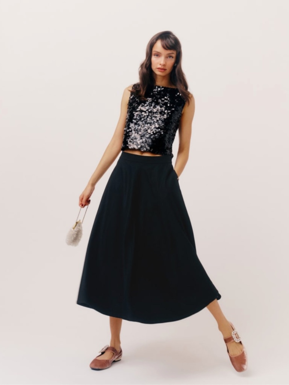 NWT Reformation Maia Wool Skirt Size 8
